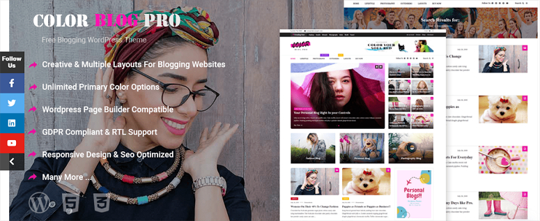 color blog pro theme