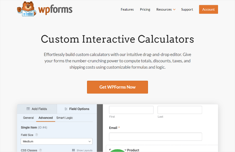 wpforms custom calculator