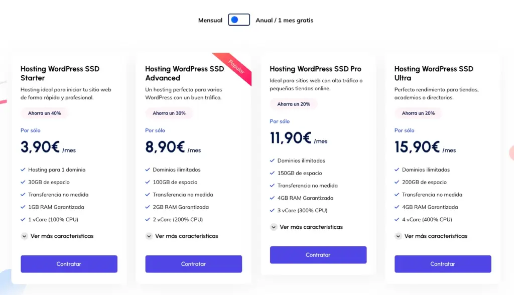Hosting WordPress SSD Entornodev